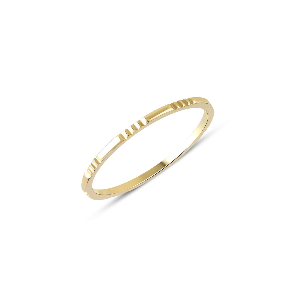 Consecutive Design Gold Knuckle Ring