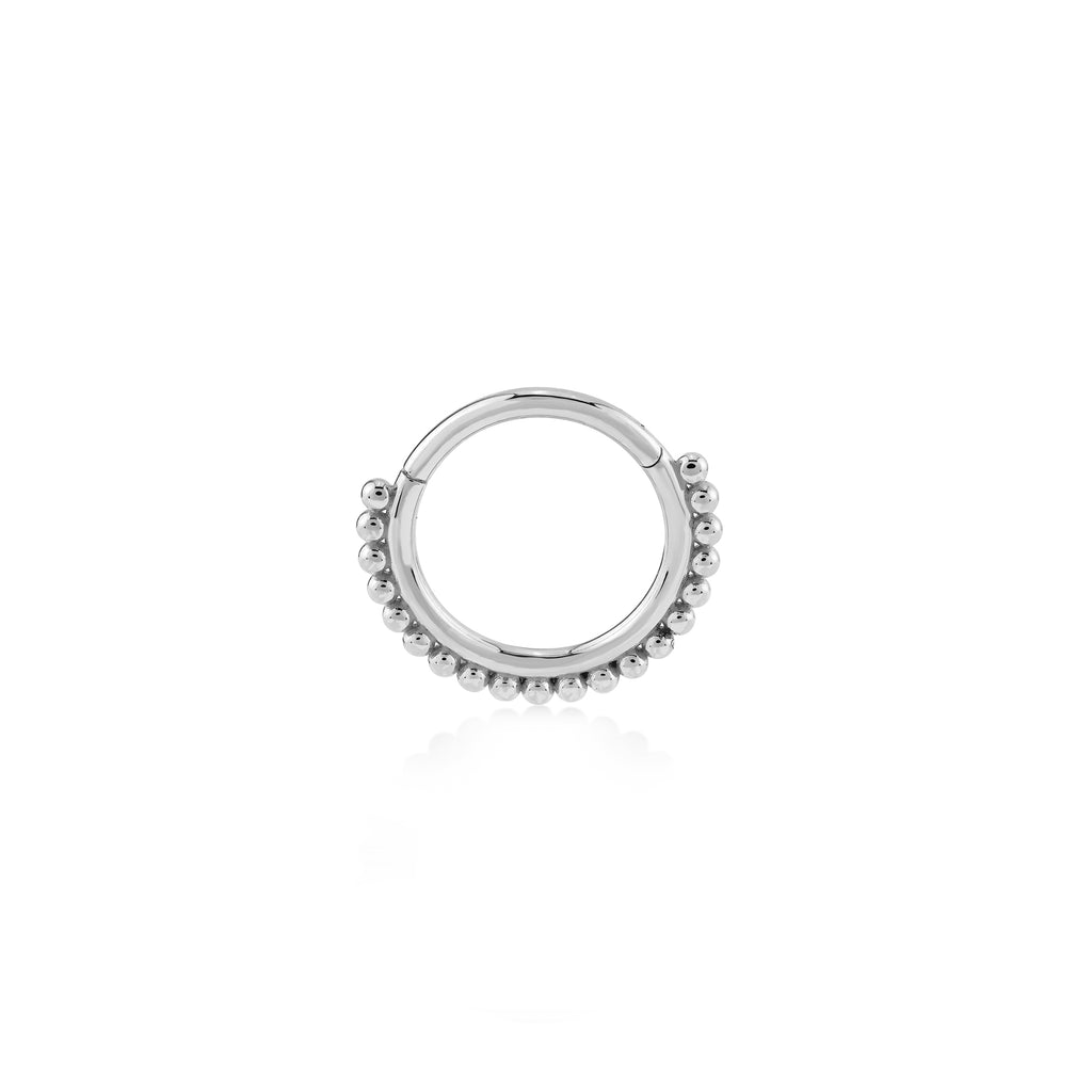 Dorika Top Detaylı Altın Halka Piercing (16mm)