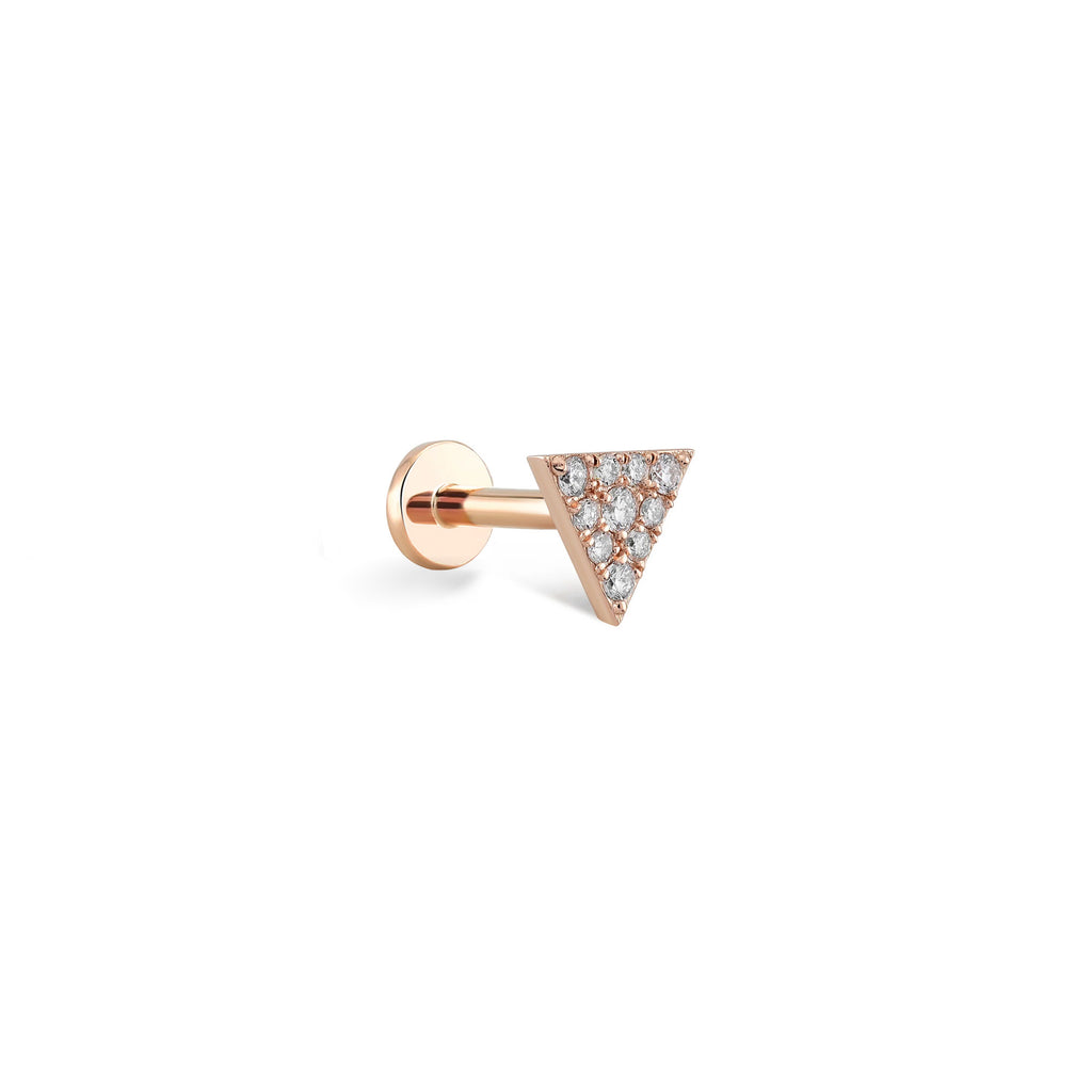 Triangle Pırlanta Piercing / 14 Ayar Rose Altın